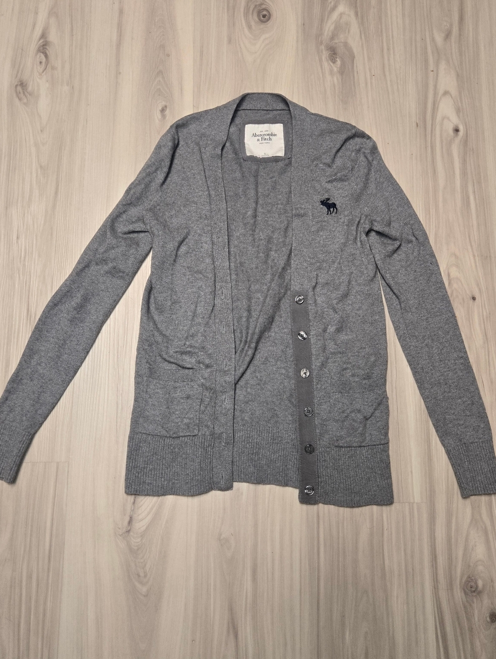 VNTG Abercrombie & Fitch Grey Cashmere Blend Cardigan - Size S